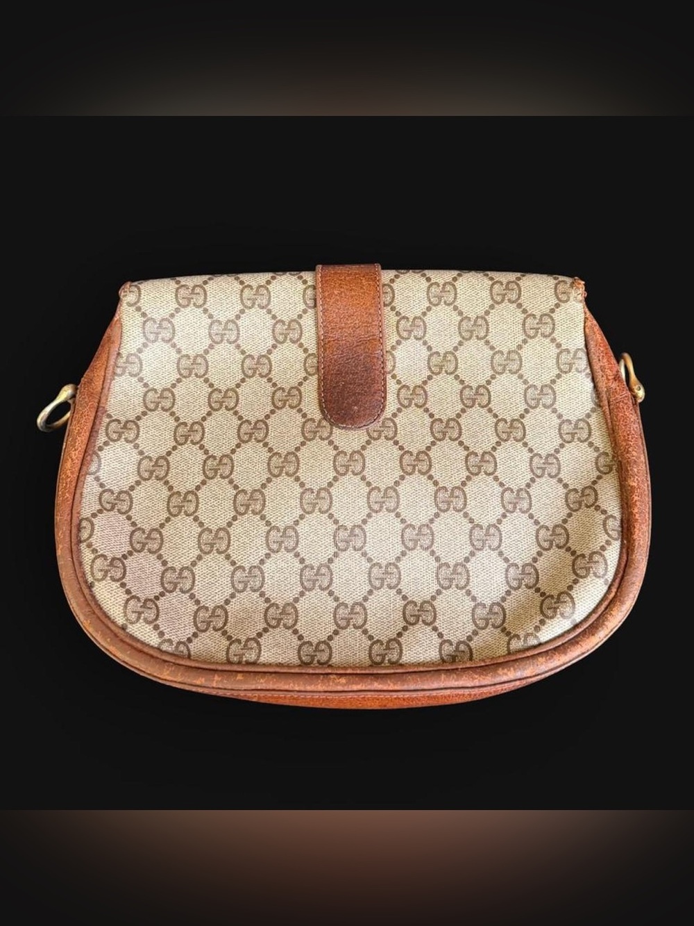 Gucci Beige Brown GG Canvas Horsebit Crossbody Bag -No Strap - Picture 6 of 11